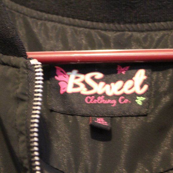 B Sweet Black Nylon Womens Jacket Los Angeles XL (CLO) - Picture 2 of 3